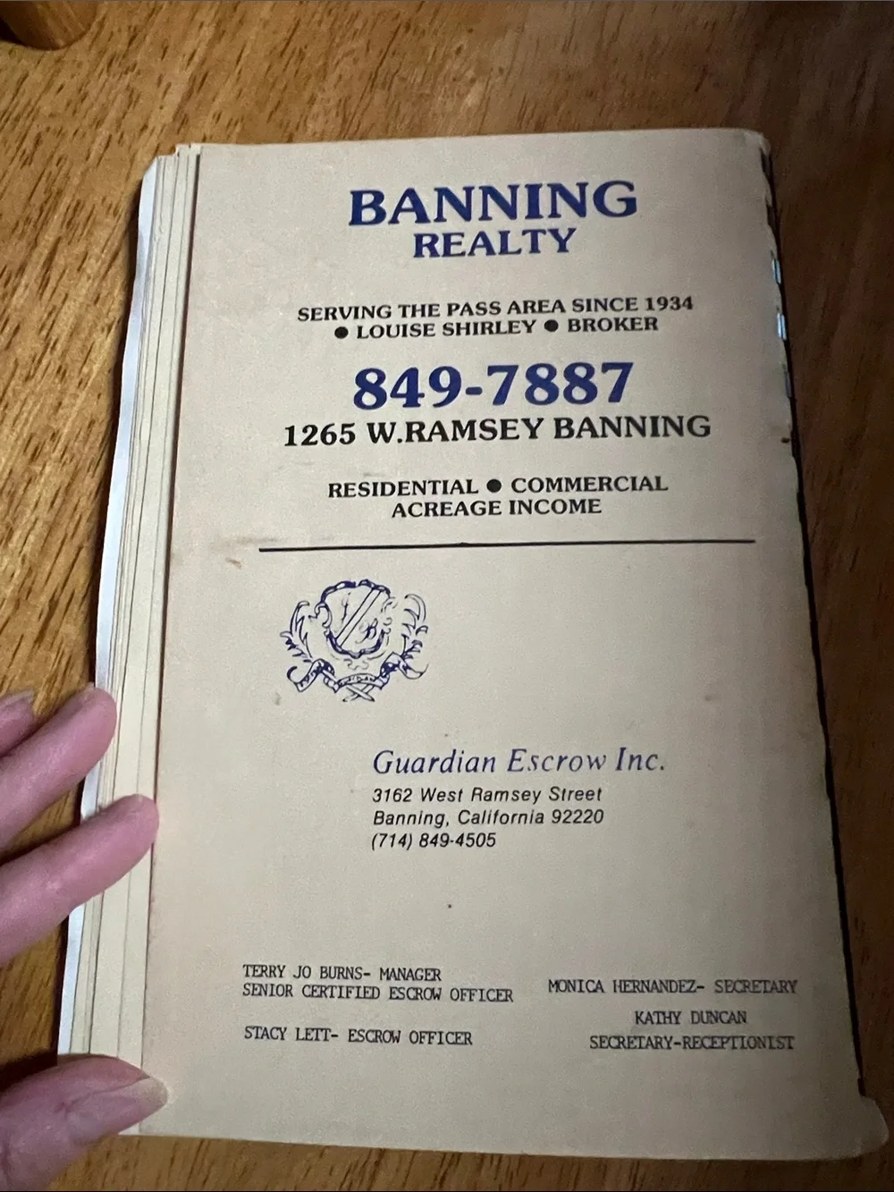 Vintage What’s Cooking Cookbook Banning, California